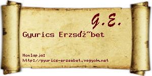 Gyurics Erzsébet névjegykártya