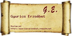 Gyurics Erzsébet névjegykártya