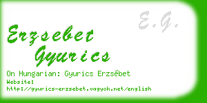erzsebet gyurics business card